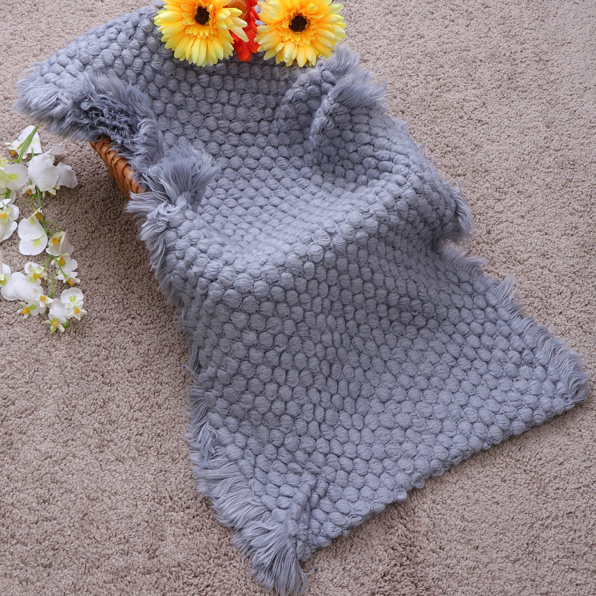 

Baby Photography Blanket Newborn Sleeping Cotton Large Size Soft Pineapple Design Blanket Comfortable Safe Baby Skin Home DIY