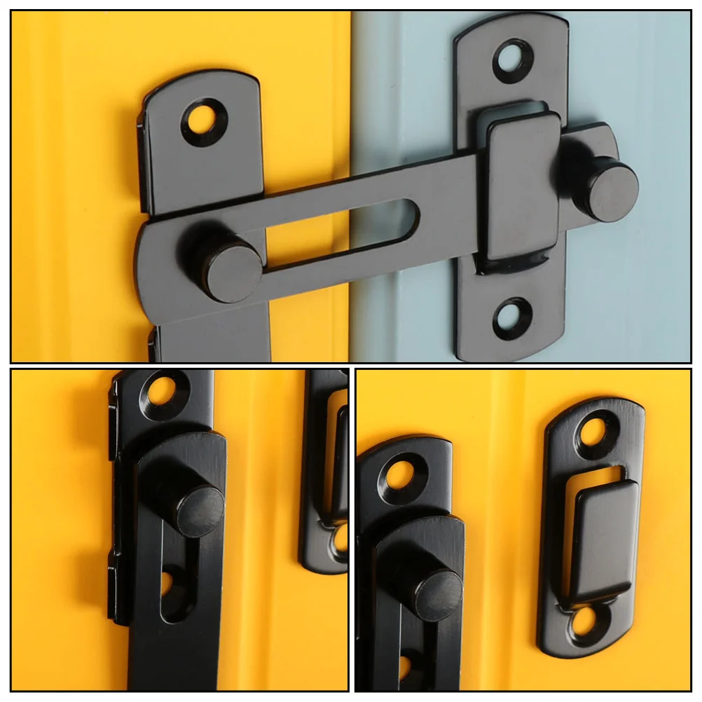 

1pc Door Bolt Lock Stainless Steel Sliding Door Buckle For Wood Metal Doors Cabinet Drawer Shed Security Latch Lock