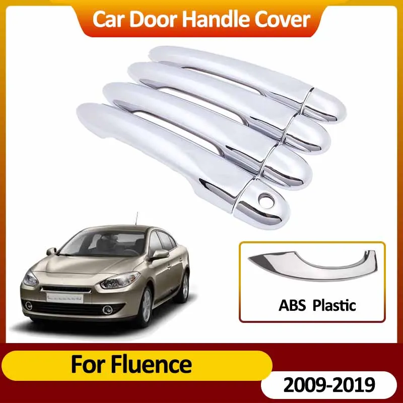 For Renault Fluence 2009~2019 2018 Chrome Door Handle Covers Stickers  Auto Exterior Scratch Resistant Car Decorate Accessories