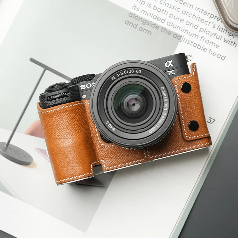 Mr.Stone for Sony A7C2 A7CR Camera Case Cover  Protective for SONY a7CⅡ A7CⅠ Case Accessories  Handmade Genuine Leather A7c bag