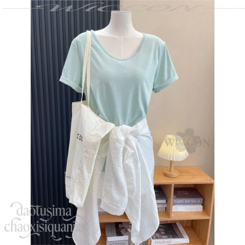 Anime Chainsmoker Cat Costume Yani Neko Yanineko Cosplay Mint Green Wig T-Shirt Furry Earwear Tail Pants Full Set Halloween view 3