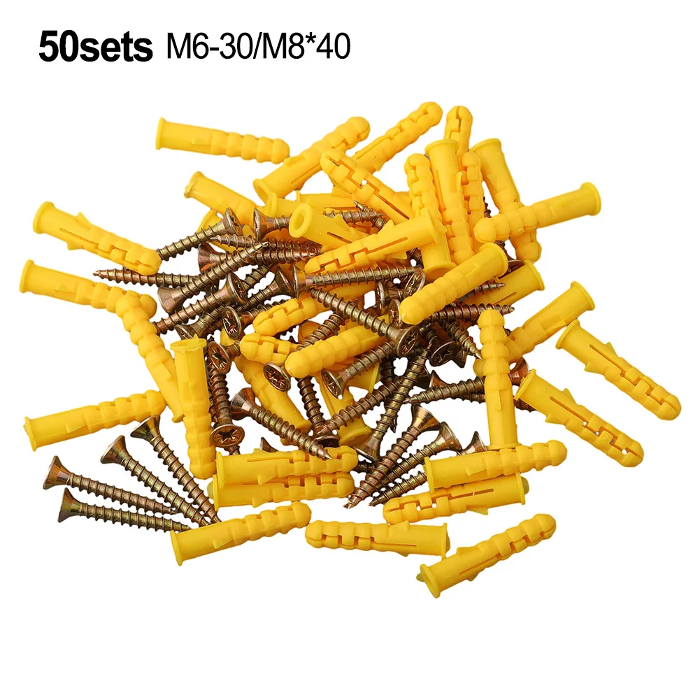 50Pcs Self-Tapping Screws Kit Stainless Steel Expansion Screws M8×40 M6x30 Wall Anchor And Screw For Drywall