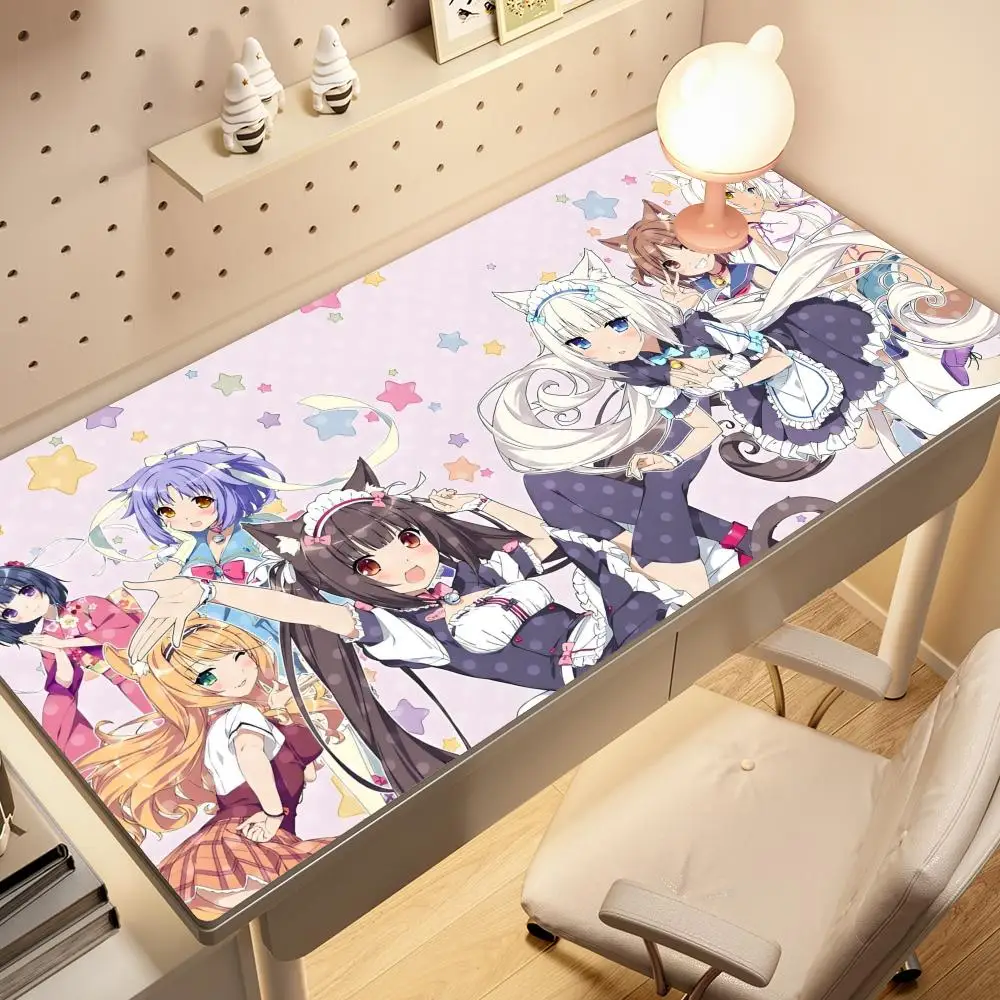 

400x900mm Home HD Computer Table Pad Rubber MousePad Anime Nekopara Carpet Game Office Laptop Soft Table Pad Desktop Protect Mat