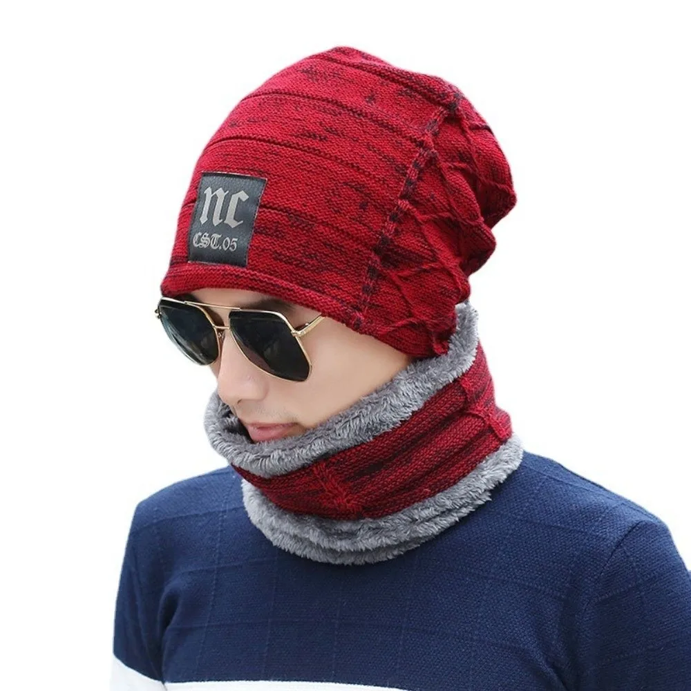 New Windproof Hat Scarf Set Coldproof Knitted Neck Warmer Warm Face Shield Skiing Cycling
