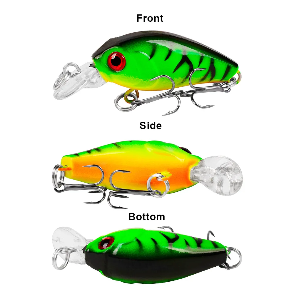 1 szt. 6 stylów 4.5CM .3.5G Luya Fishing Lure Crank Bait Float Rock Minnow plastikowa przynęta Mini Luya Bait 6 #   Sprzęt wędkarski z haczykiem