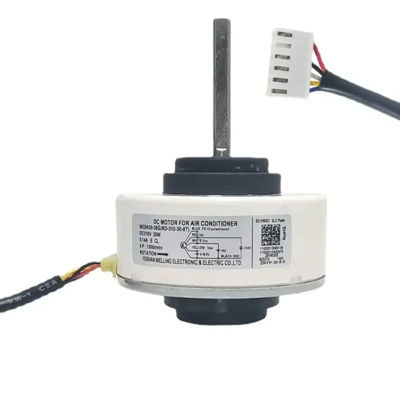 Air Conditioning Indoor Unit, DC Fan Motor, Conditioning Parts, WZDK30-38G, DC310V, 30W, 1300r/min, RD-310-30-8T