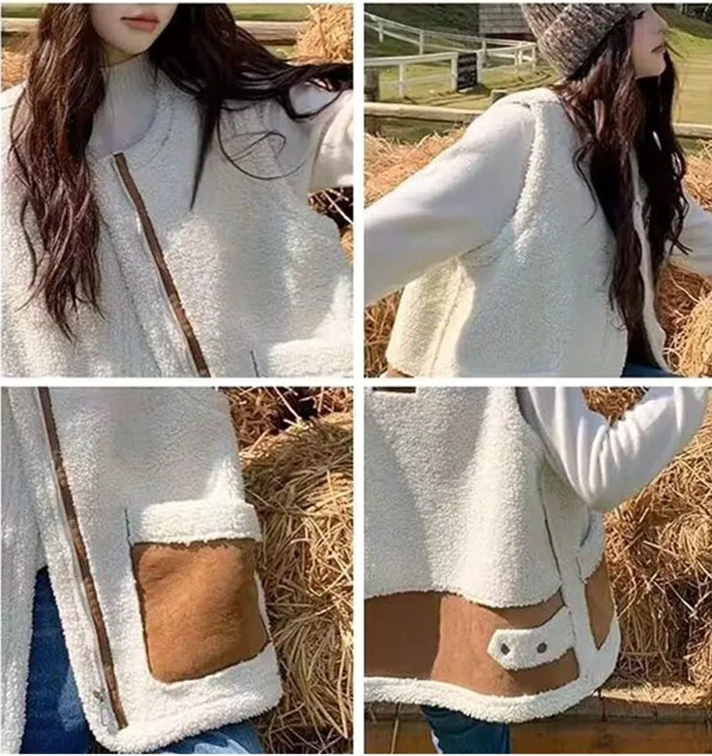 Baggy Vests Women Winter Waistcoats Sleeveless Korean Fashion Warm Cozy Clothes Spliced Designer Sweet Preppy Teens Minimalist