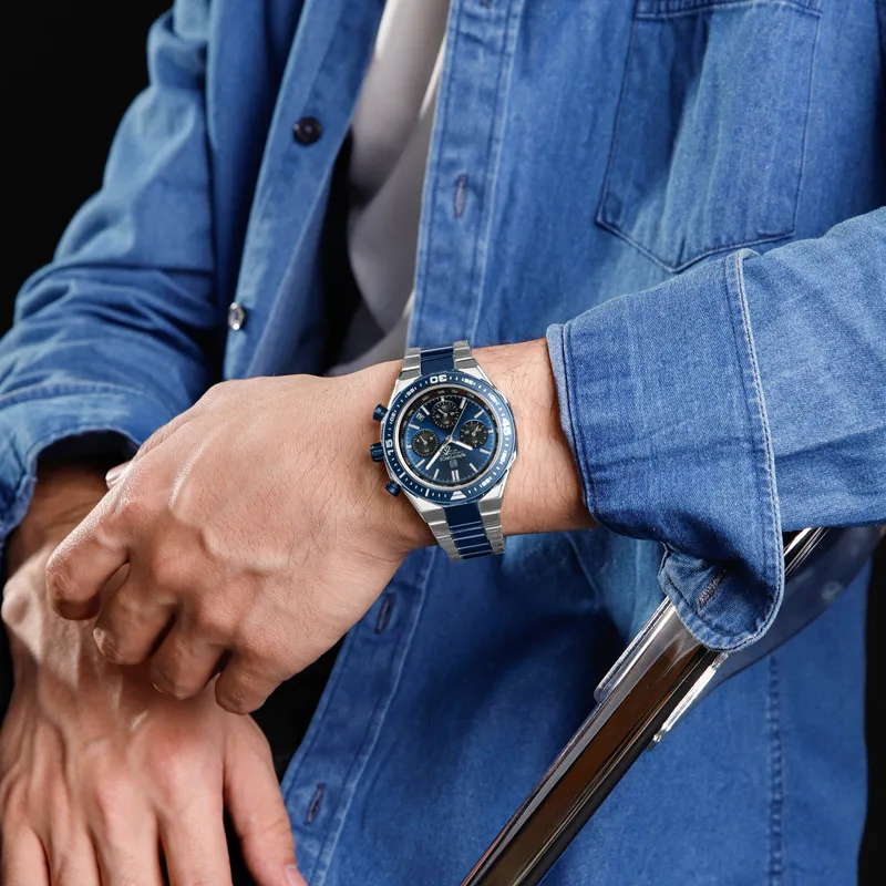NAVIFORC New Stainless Steel Waterproof And Shockproof Classic Quartz Watch Fashion Business Blue Men's Watch Package Gifts 2026