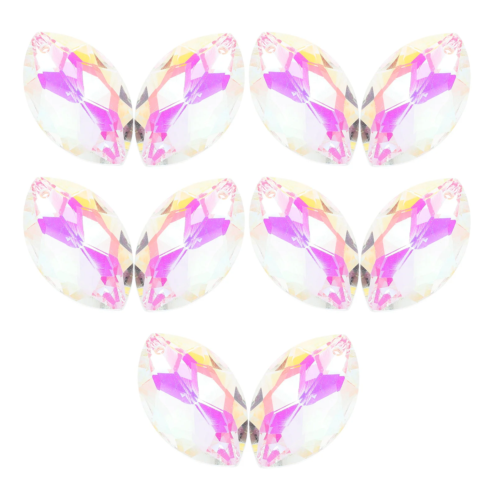 

10 Pcs Crystal Marquise Lighting Glass Beads for Curtain Making Shiny Loose Shaped Spacer