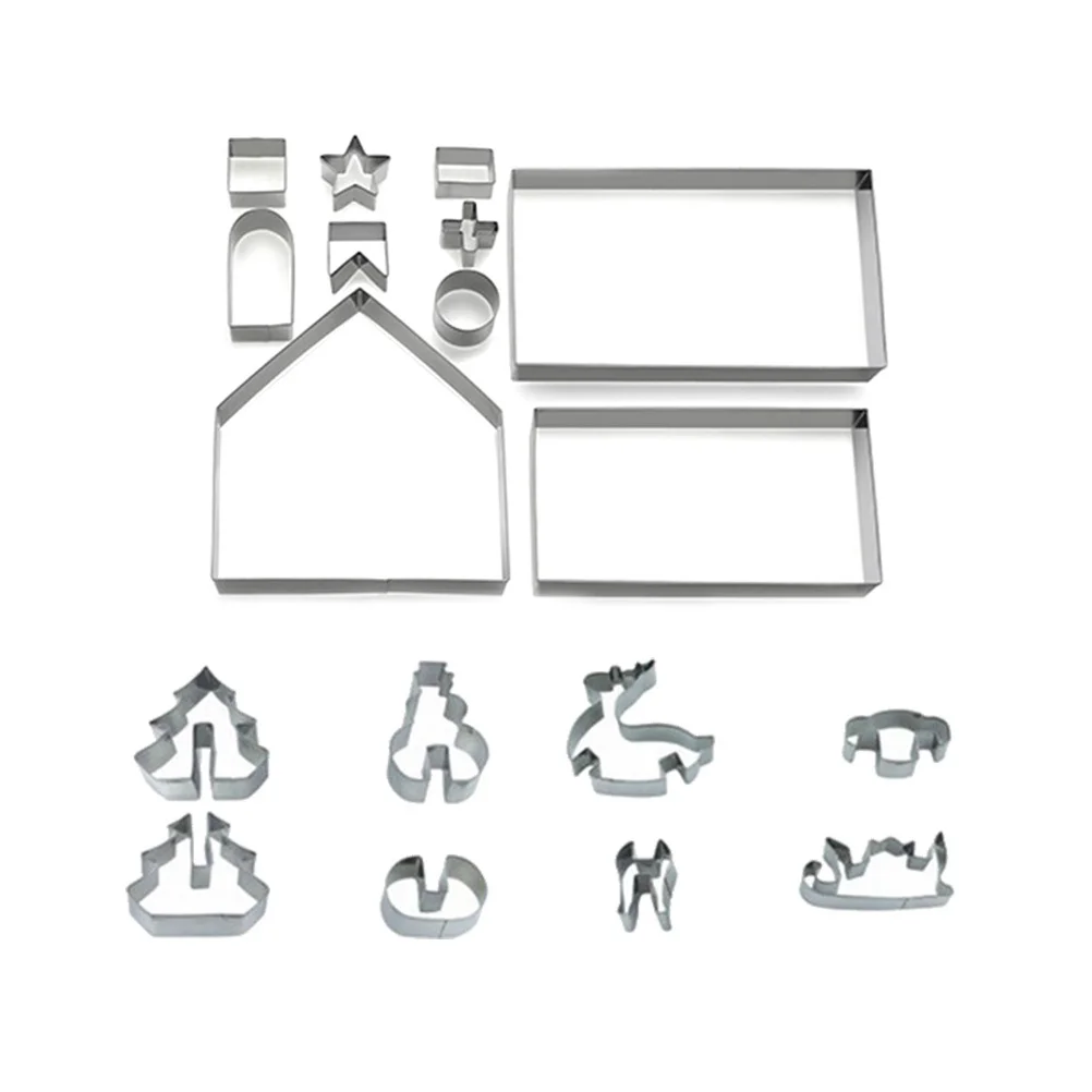 

18Pcs Stainless Steel Christmas Cookie Cutters Multipurpose Biscuit Molds for Baking and Crafting Gifts Cake Decorating Tools
