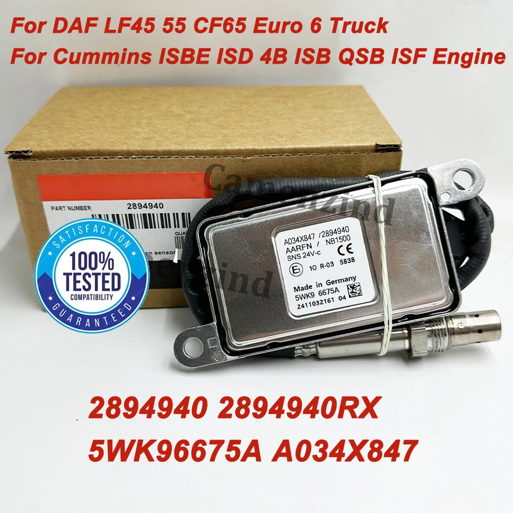 

High quality 2894940 2871979 4984577 4954222 1705572 New Truck NOx Sensor 5WK96675A 5WK 96675A For C-ummins , 1 Year warranty