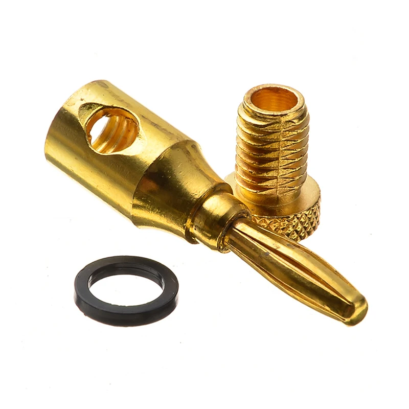 4Mm 24K Gold-Plated Musical สาย Banana Plug เชื่อมต่อลำโพง Plated Musical สายลำโพง pin Connector