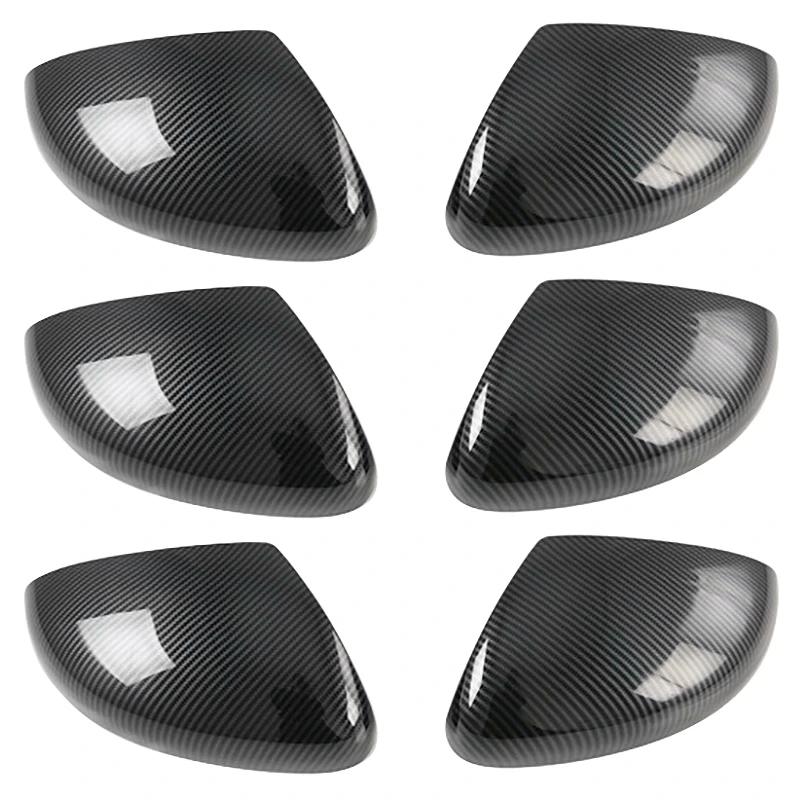 

6X For Honda Fit Jazz 2020 2021 ABS Carbon Fiber Rearview Side Door Mirror Cover Car Exterior Accessories