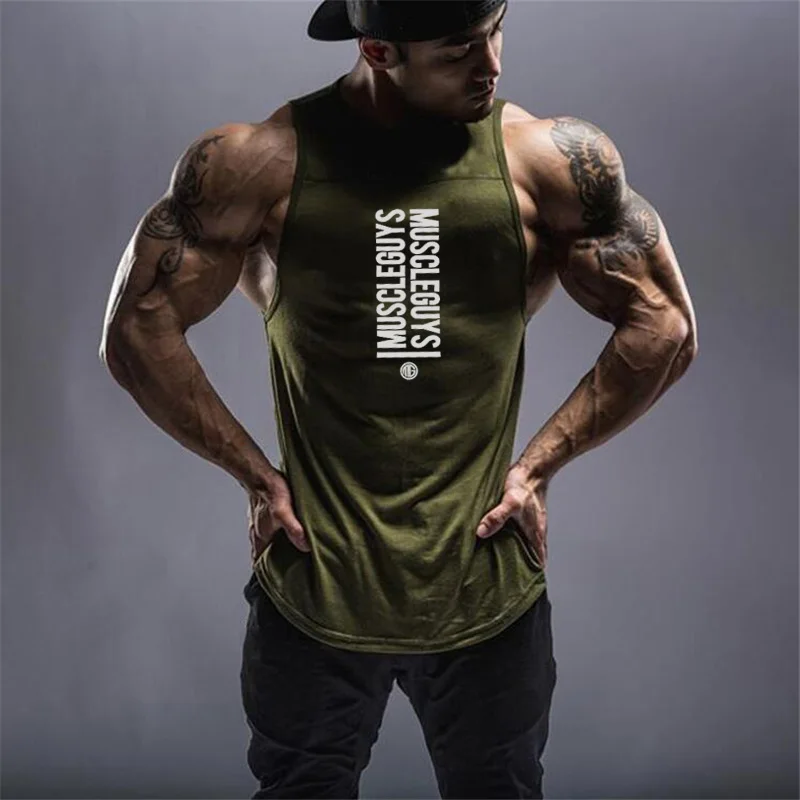 Gym Fitness Muscle Tank Tops Sport Lose Spleißen Training Kleidung Sommer Laufwesten Herren Bodybuilding Ärmellose T-shirts