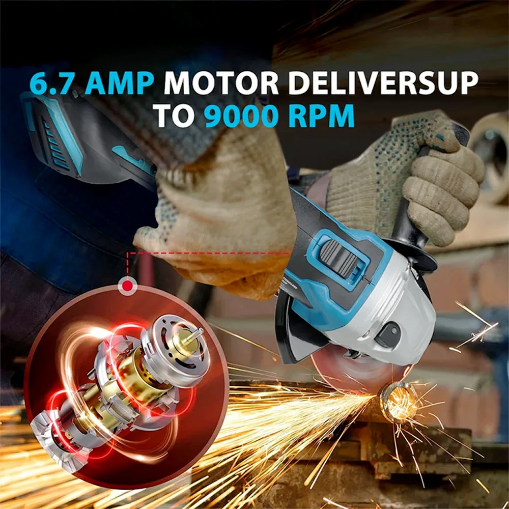 

DGA402 18V polishing machine, for Makita 18V battery, brushless electric angle grinder, rechargeable cutting machine