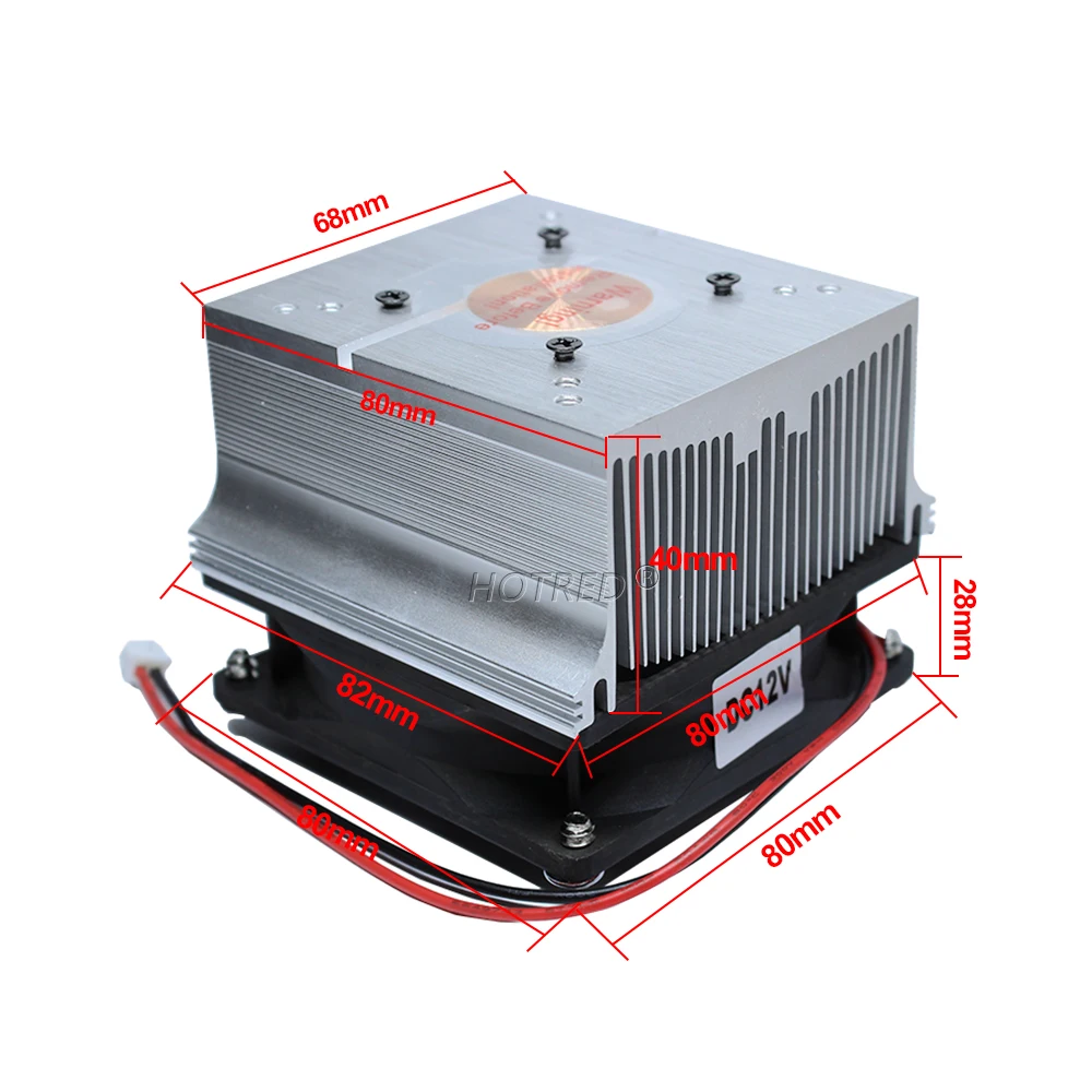 1 conjunto de contas de radiador de chip led, dissipador de calor de alumínio, refrigerador de refrigeração com ventilador de 12v, módulo transistor de potência 20w 50w 100w