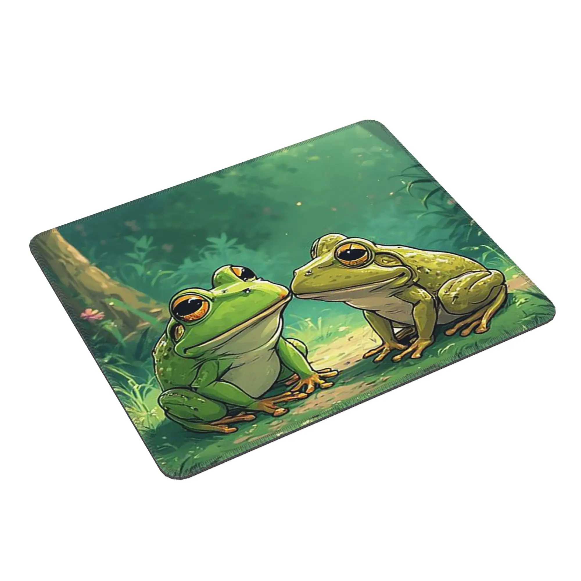 Vibrant Nature Green Frog On The Plant Mouse Pad Computer Keyboard Mouse Mat Gamer PC Laptop Desk Mat Office Table Mats