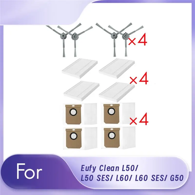 ABKS-Brush Filter Dust Bag Cloth Cover Kit For Eufy Clean L50/ L50 SES/ L60/ L60 SES/ G50 Vacuum Cleaner Replacement