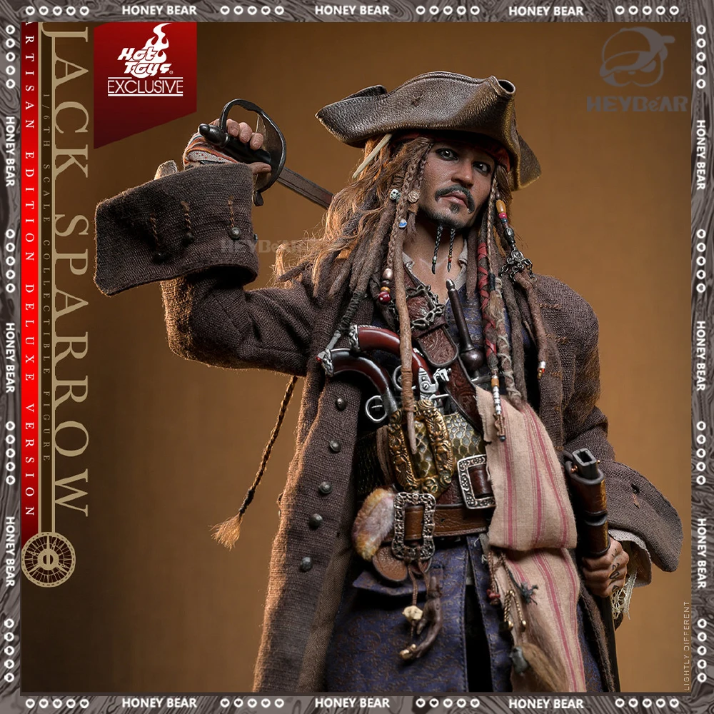 Original Hot Toys Pirates Of The Caribbean Action Figure Jack Sparrow Captain Jack Figures Model Doll Collection Decor Toys Gift