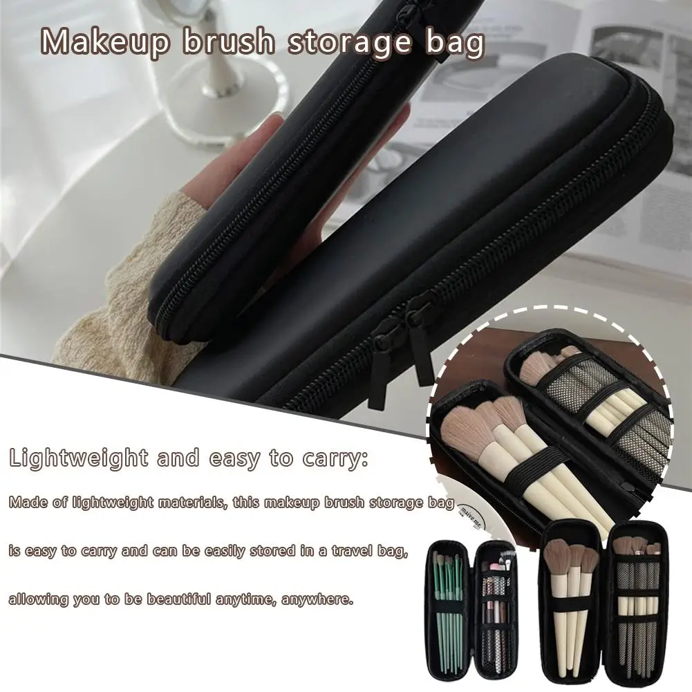 Soporte portátil para brochas de maquillaje, bolsa de almacenamiento de cosméticos, lápiz labial, caja de bolígrafos, herramienta organizadora R3U7