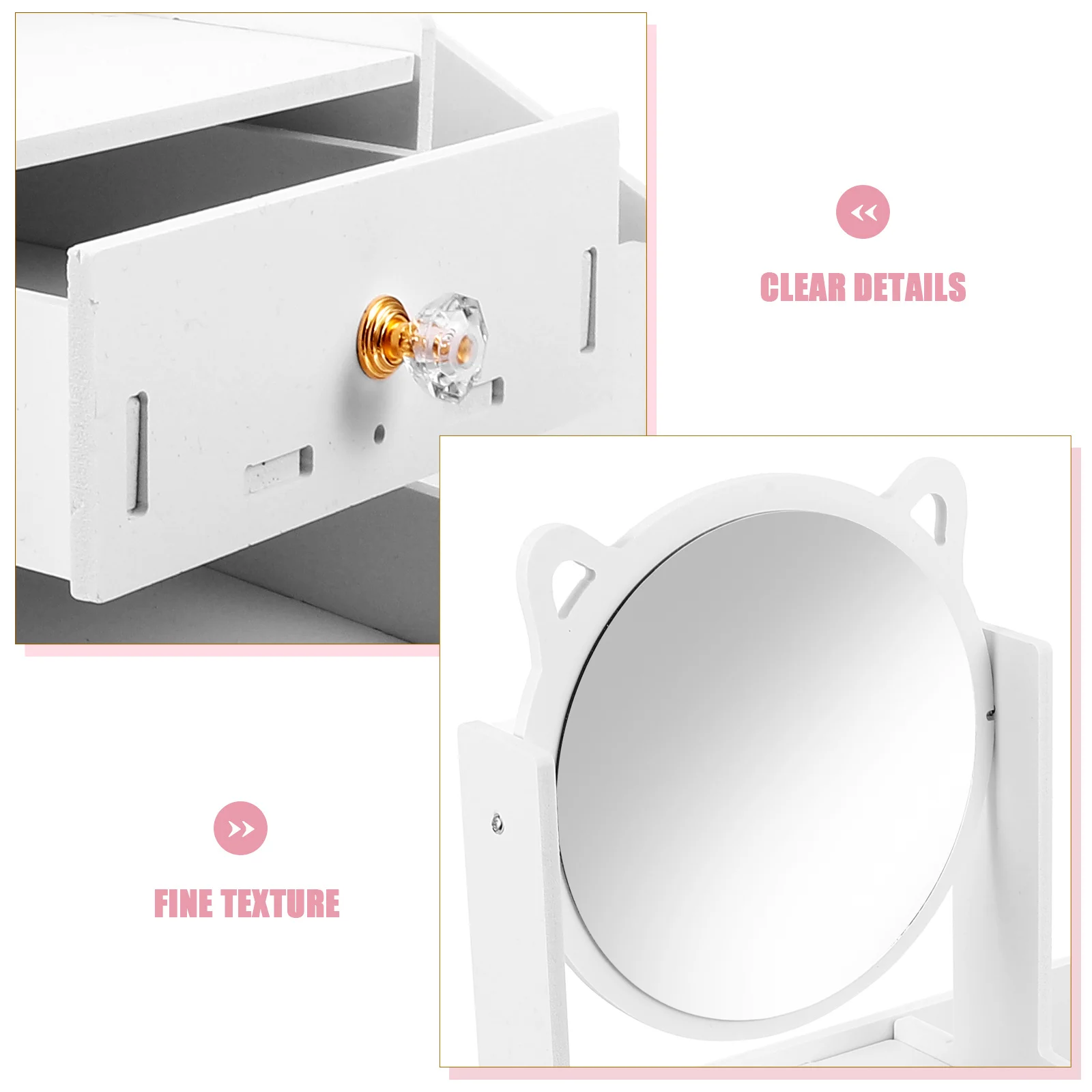 

Multifunctional Makeup Mirror Organizer Large Capacity Drawers Storage Box For Cosmetics Jewelry Vanity Desktop Bathroom