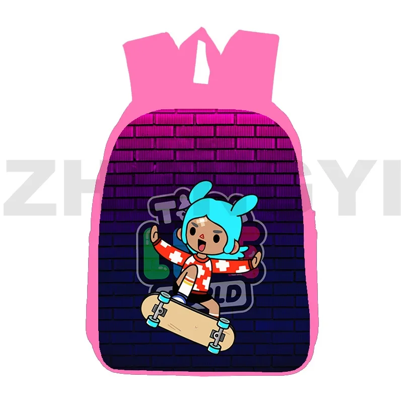 Cute Anime Toca Boca 3D Print Backpacks Girls Primary School Bag 12/16 Inch Women Top Quality Lovely Toca Life World Game Bags