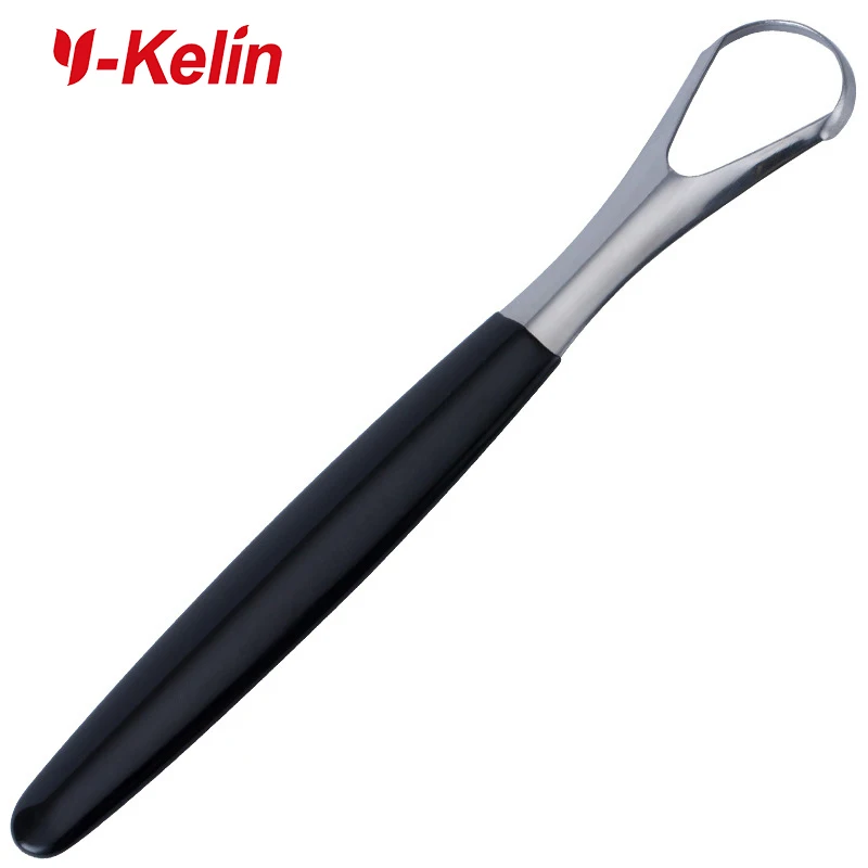 Y-Kelin Stainless Steel Tongue Scraper Oral Cleaner Brush Fresh Breath Cleaning Coated Toothbrush Hygiene Care Tools