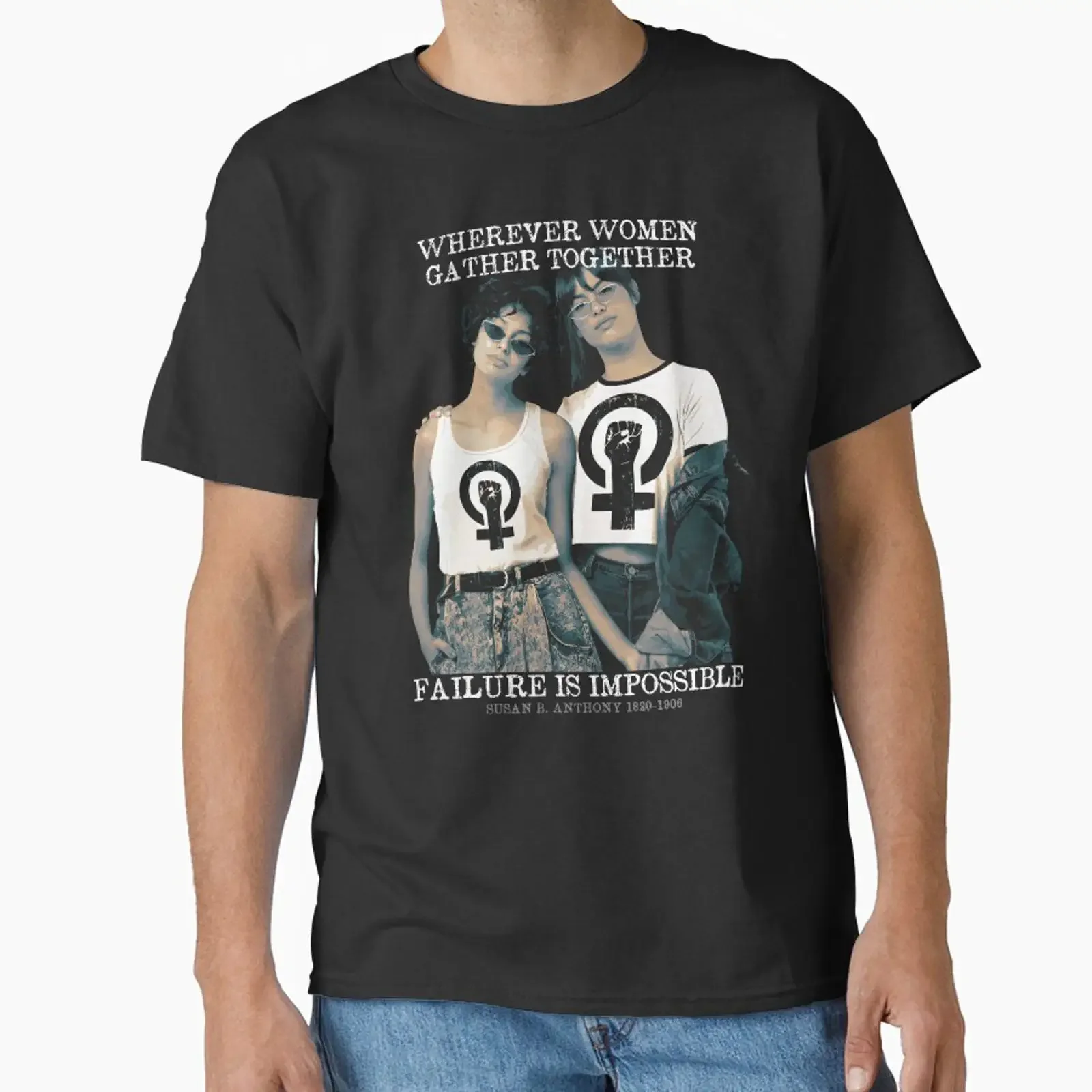 Wherever Women Gather Together LGBTQ Feminism Design Susan B Anthony Women's Rights Girl Power Classic T Shirt vintage Washed