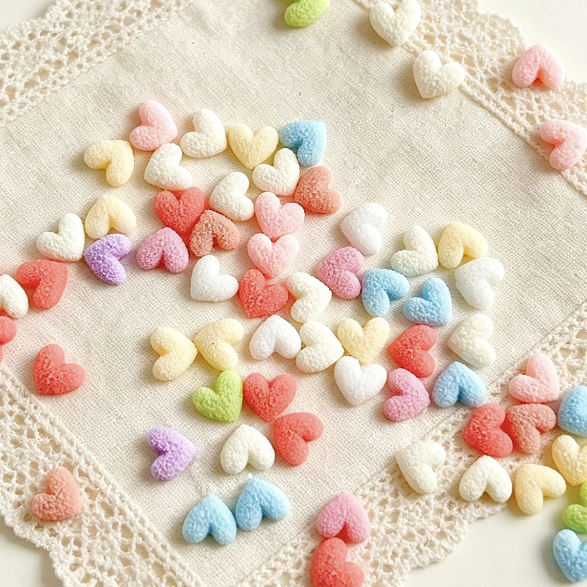 

Adorable Matted Resin Peach Heart Nail Charms 3D Solid Color Chubby Heart Nail Art Decorations for DIY Hairpin Nails Ornaments