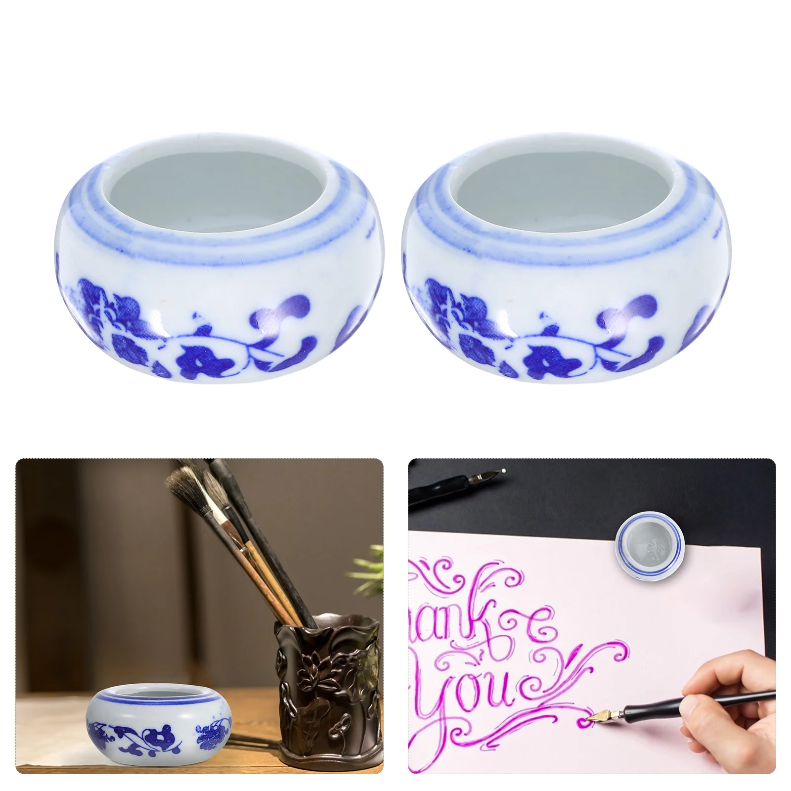 

12Pcs Ink Dishes Premium Ceramic Calligraphy Brush Holder Smooth Surface for Calligraphy Painting Ink Bowls Stationery Supplies