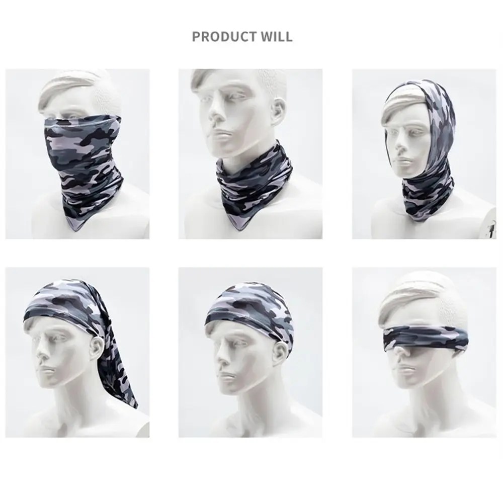 Ice Silk Quick Drying Full Face Mask Sun Protection Neck Gaiter Bike Cycling Balaclava Breathable Outdoor Sport Windproof Scarf