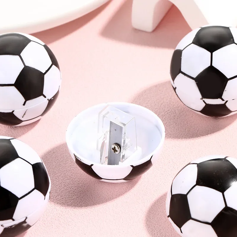 4pcs Football Shape Single Hole Pencil Sharpener Creative Plastic Single Hole Pencil Sharpener Student Gift Stationery Set