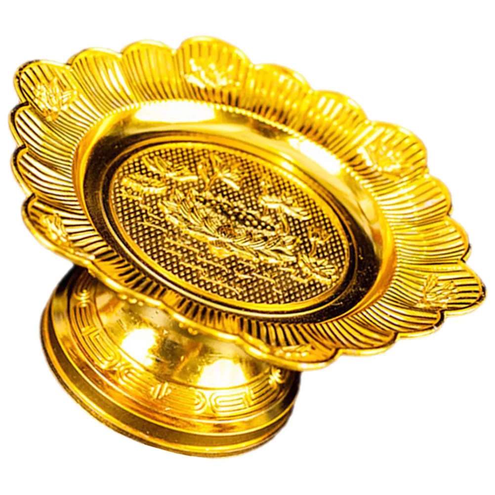 

Буддийская тарелка для подношений в форме лотоса, пластиковый поднос для фруктов, принадлежности для поклонения, винтажный стиль, религиозный декор для дома, изысканный узор