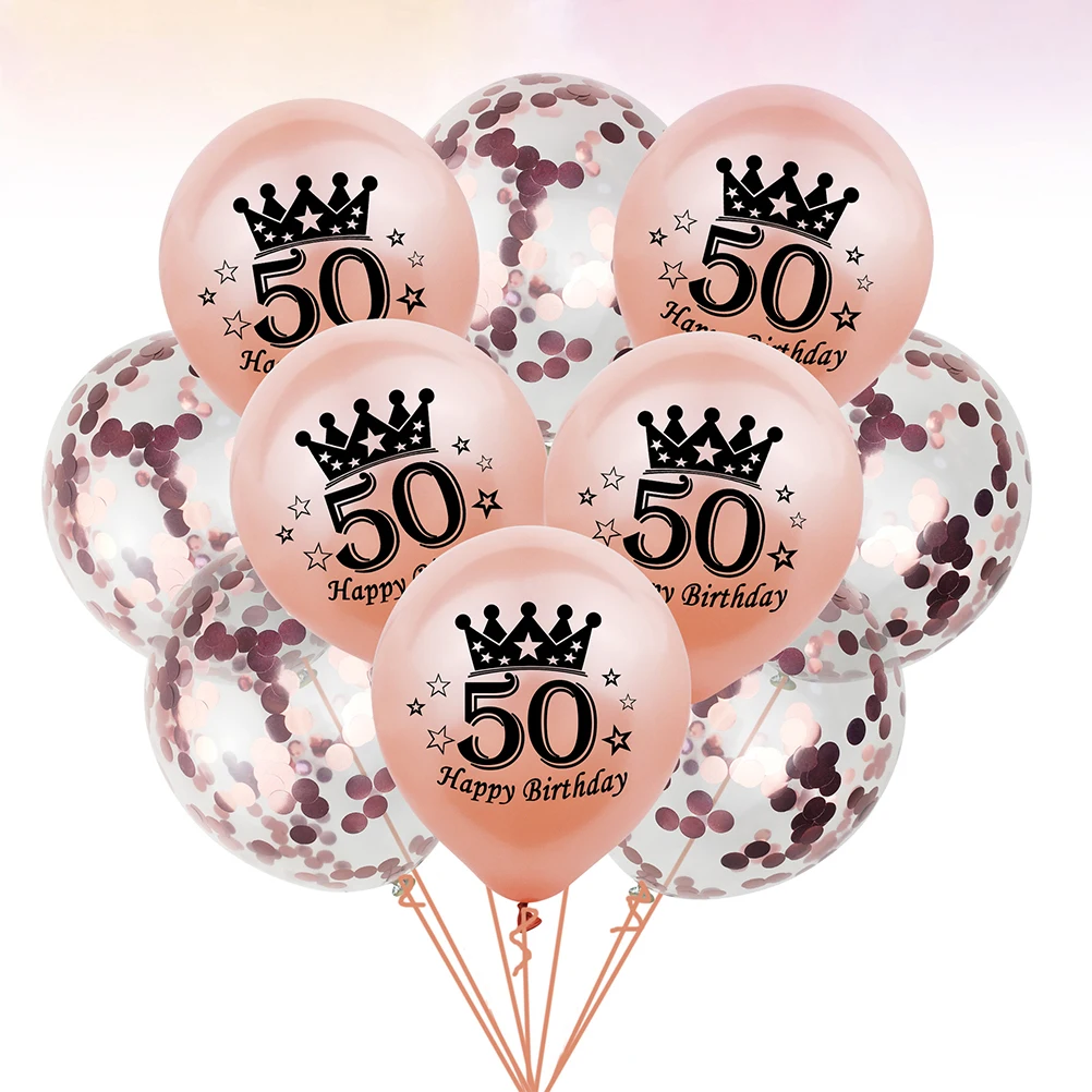 

20 Pcs Rose Gold Balloon Set Unique Party Decorations Latex Balloons Sequins Number Easy to Inflate Birthday