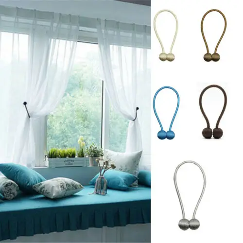 Magnetic Curtain Hooks, 1 Pieces, Bead Ball, Tie Holders, Loop Clips, Tie Rope Accessories, Hook Holder, Home Decorations