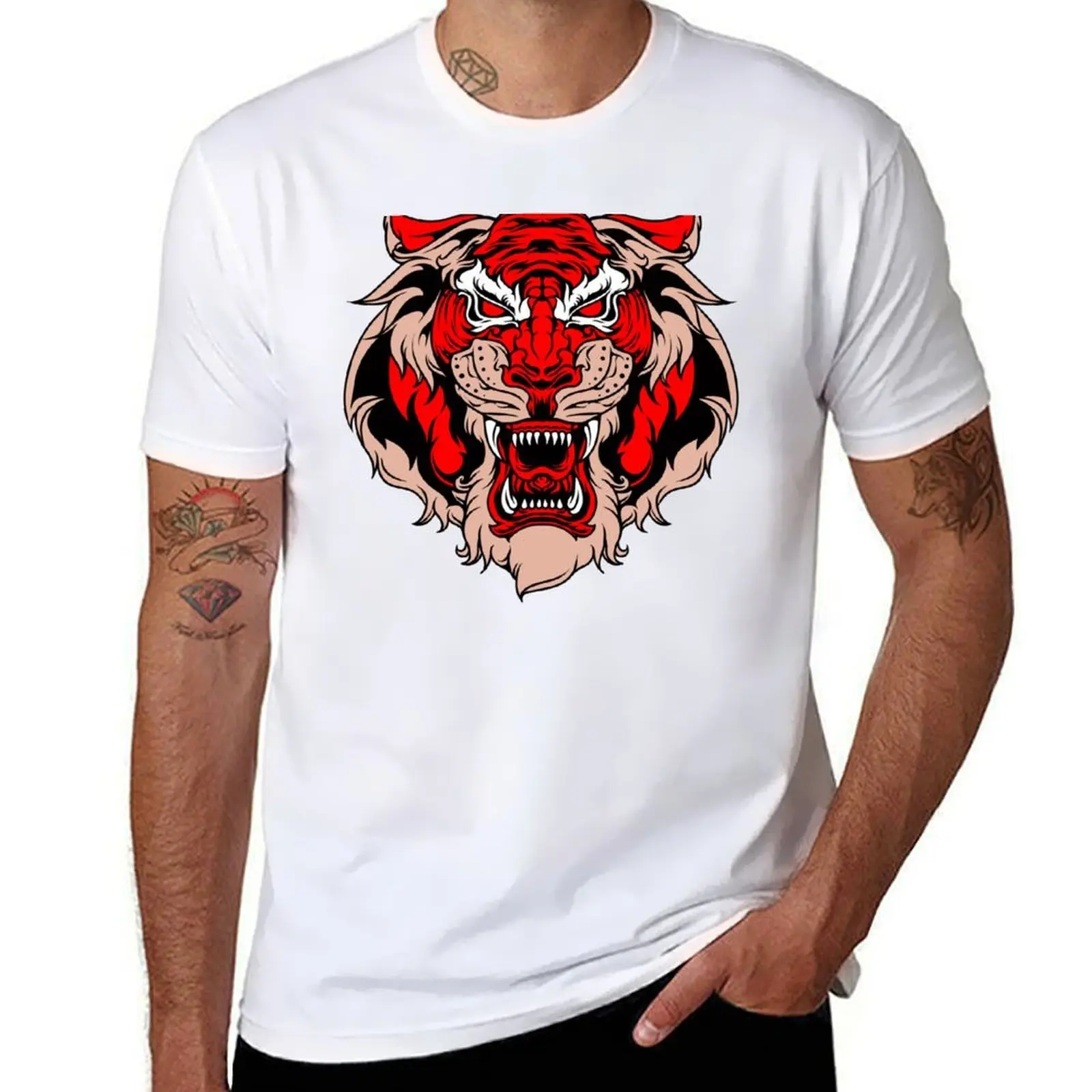 

Red Tiger head T-Shirt mens graphic t shirts man t shirt designer T-Shirt