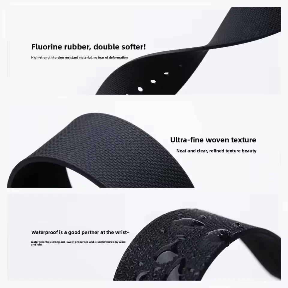 FKM Fluororubber Watchband 20mm 21mm 22mm Durable Military Wristband For Tudor BlackBay Rolex Omega IWC Longines For NATO Strap - view 3