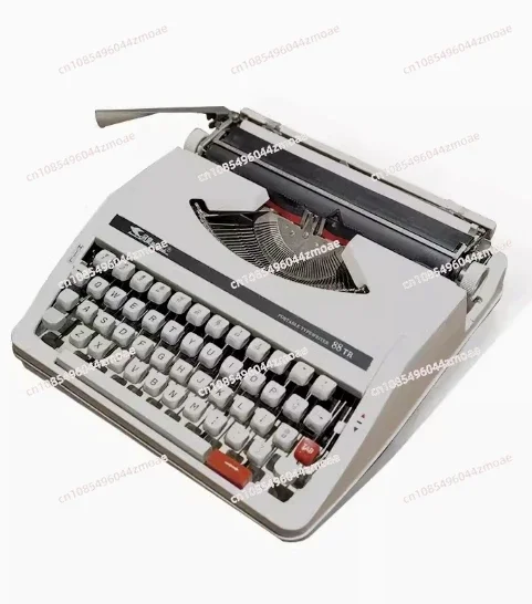 

Old-fashioned Mechanical English Typewriter, 1980, S White, in Normal Use, Antique and Retro Literary Gift