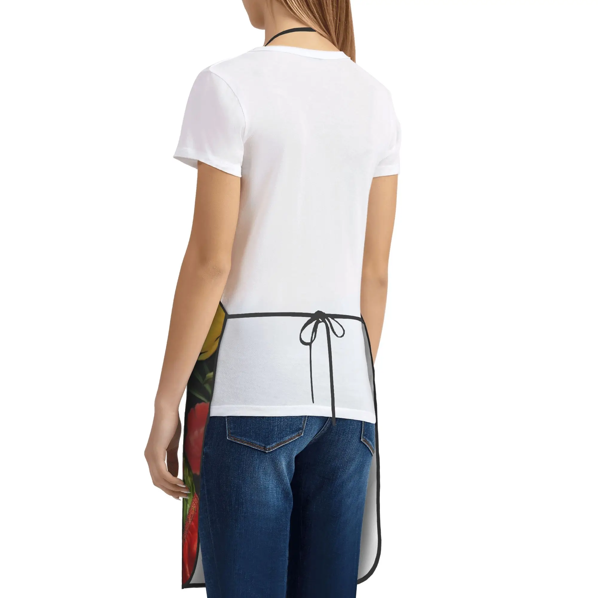 F-Frida K-Kahlo ARTWORK Polyester Apron  52*72cm Kitchen Grill Bib Tablier BBQ Dinner Party Pinafore for Chef Barista view 2