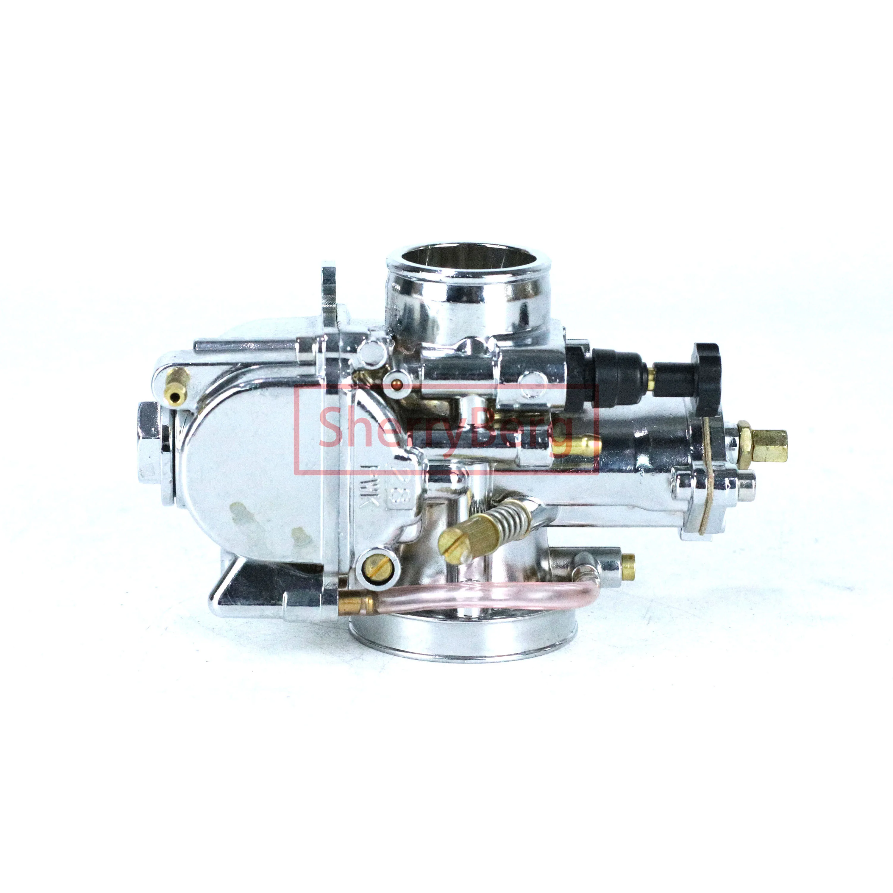 sherryberg New Carb Carbu Carburetor 28mm Racing Flat Side Carb Chrome fit 28PWK fit for Honda Yamaha Suzuki Racing Engine