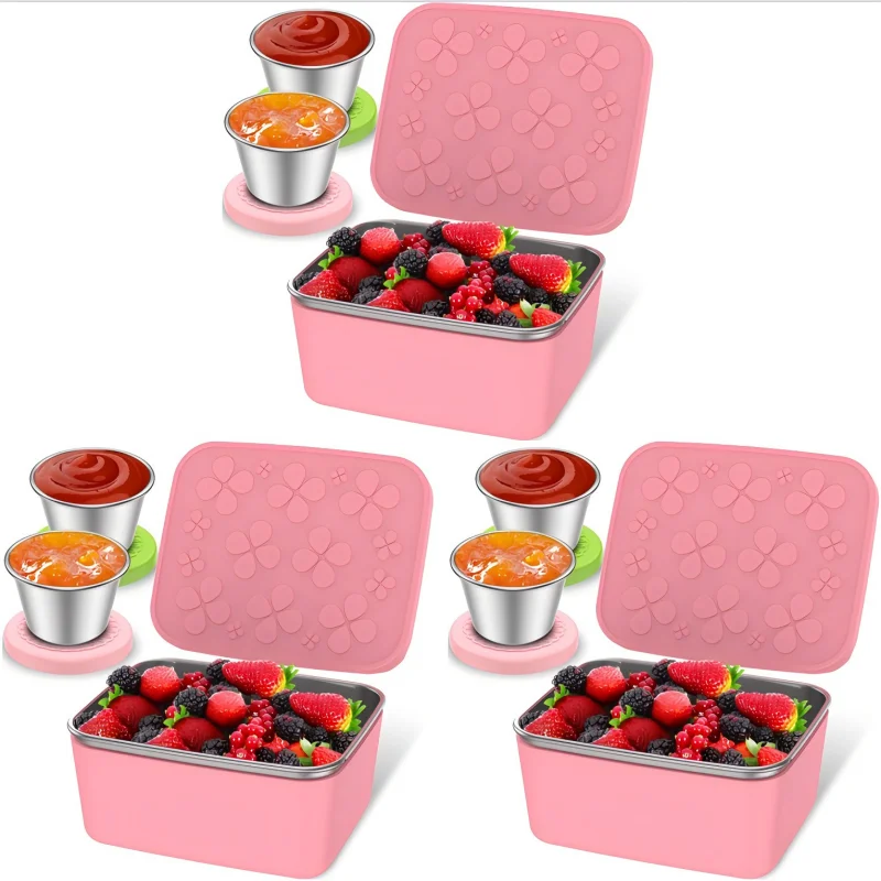 9Pcs Salad Dressing Containers, Small Stainless Steel Spice Containers, Food Containers, Mini Dip Sauce Container