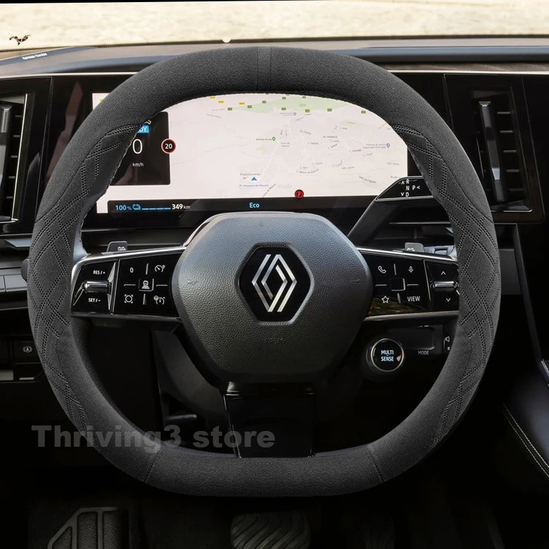 

Suede Car Steering Wheel Cover For Renault Megane 5 E-Tech Rafale 2021-2025 Warm Auto interior Renault Rafale Accessories 2025