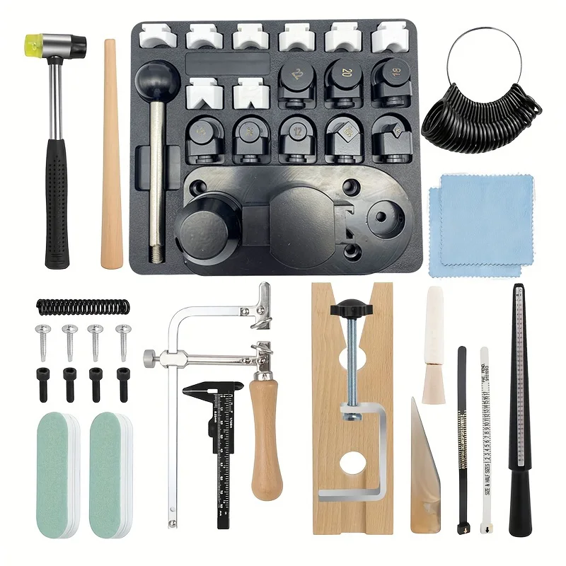 Ring Bender Tool Ring Bending Tool, Spoon Rings Maker Machine Jewelry Making Kit with Nylon Dies Complete Rings Bending Tool Set