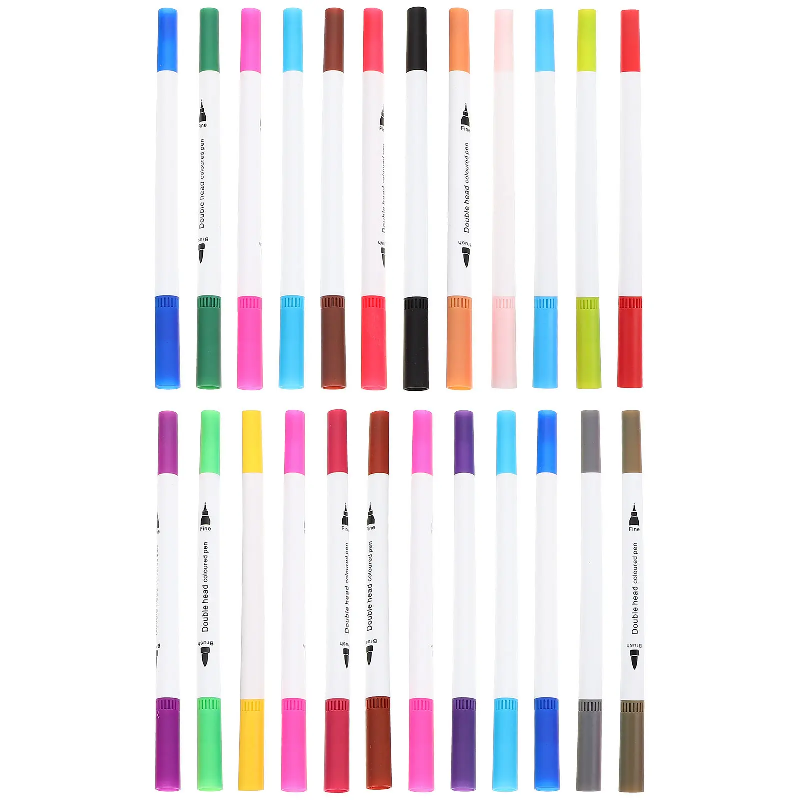 

24Pcs Colored Marker Pens Dual Brush Painting Markers Portable Art Supplies for Adults Drawing Coloring DIY Acrylic Paint