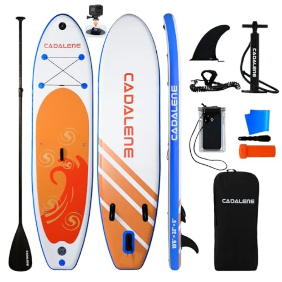 

Inflatable Stand Up Paddle Board for family use PVC material blue includes SUP accessories anti-slip EVA deck versatile for yog