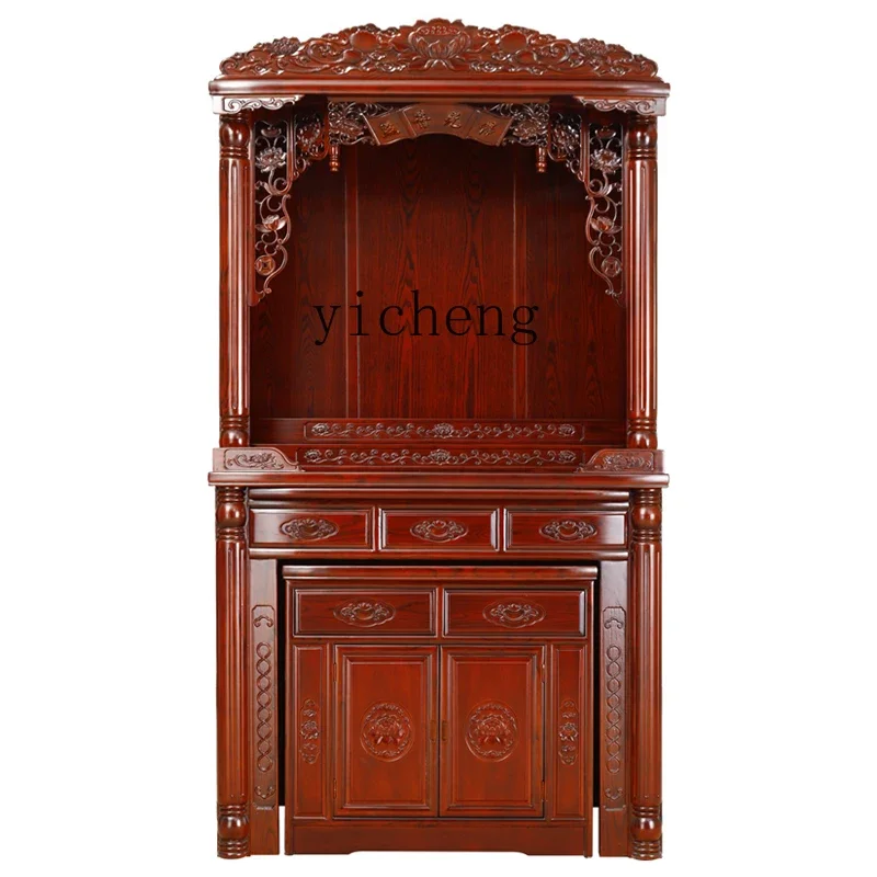 XL Buddha offering cabinet New Chinese Buddhist niche vertical cabinet for Taiwan household shrine God of Wealth cabinet