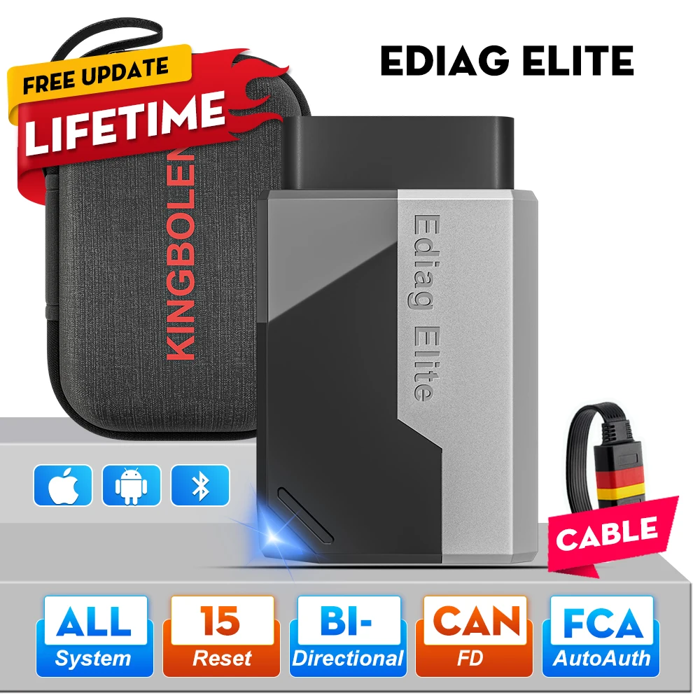 【Lifetime Free Update】2025 Hot Kingbolen Ediag Elite Full System 15 Resets Bi-Directional Scanner Car Diagnostic Tool