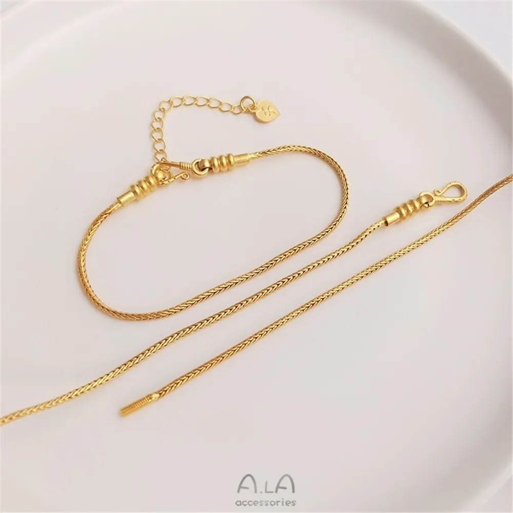 Strong color Vietnam Gold all-purpose bracelet with extension chain adjustable DIY Chain transport large pearl pendant hand stri