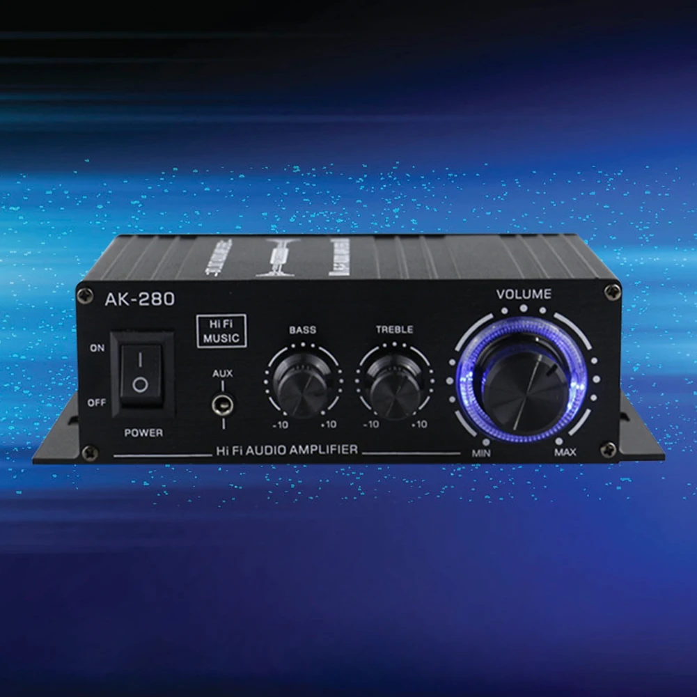 

Цифровые усилители AK-280 HiFi, стереоусилитель мощности для басов, 12В 40Вт+40Вт, двухканальный музыкальный плеер, домашний кинотеатр, входы RCA и AUX