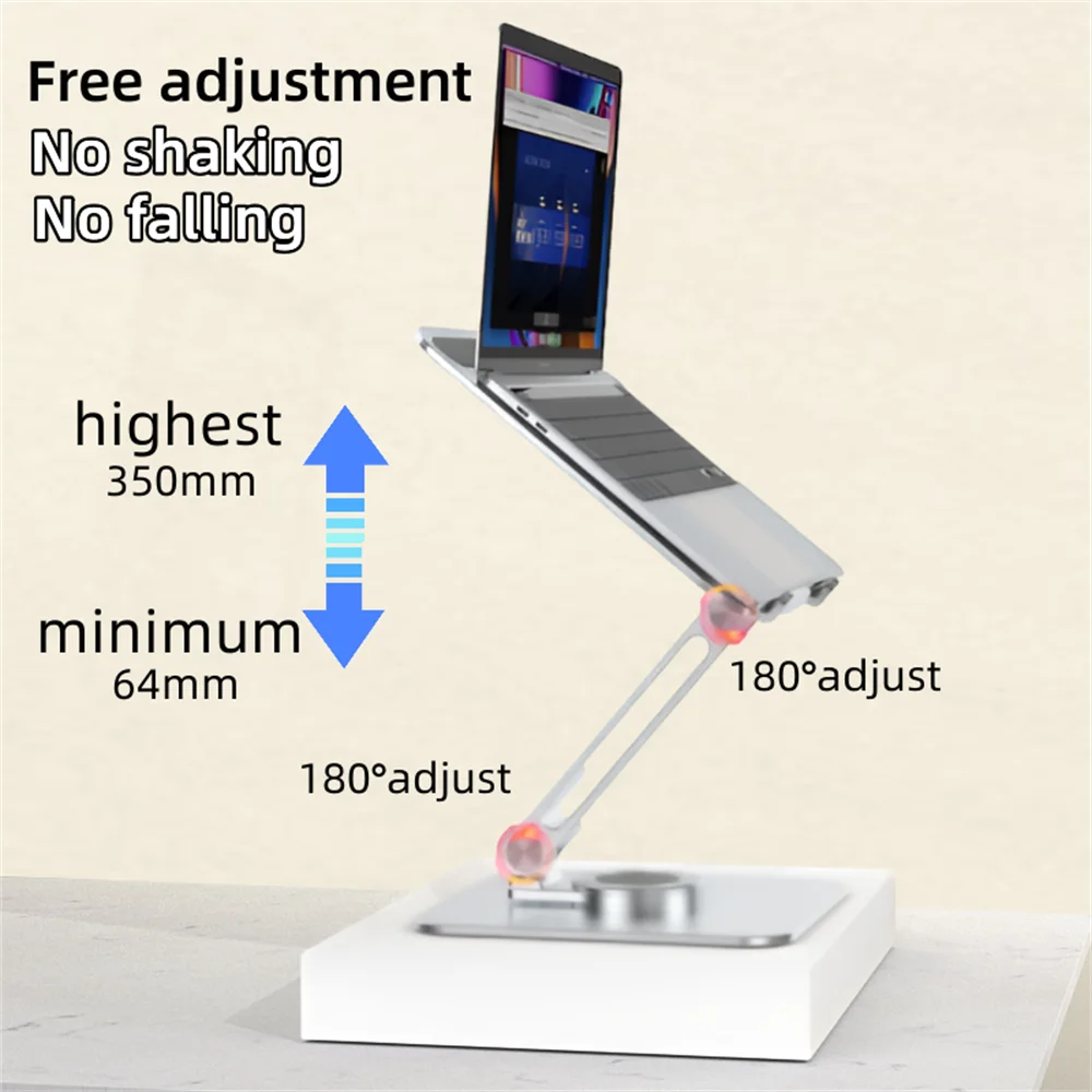 360 ° Rotation Increased Laptop Stand Foldable Storage Material Aluminum Alloy Material with Anti Slip and Anti Scald Design